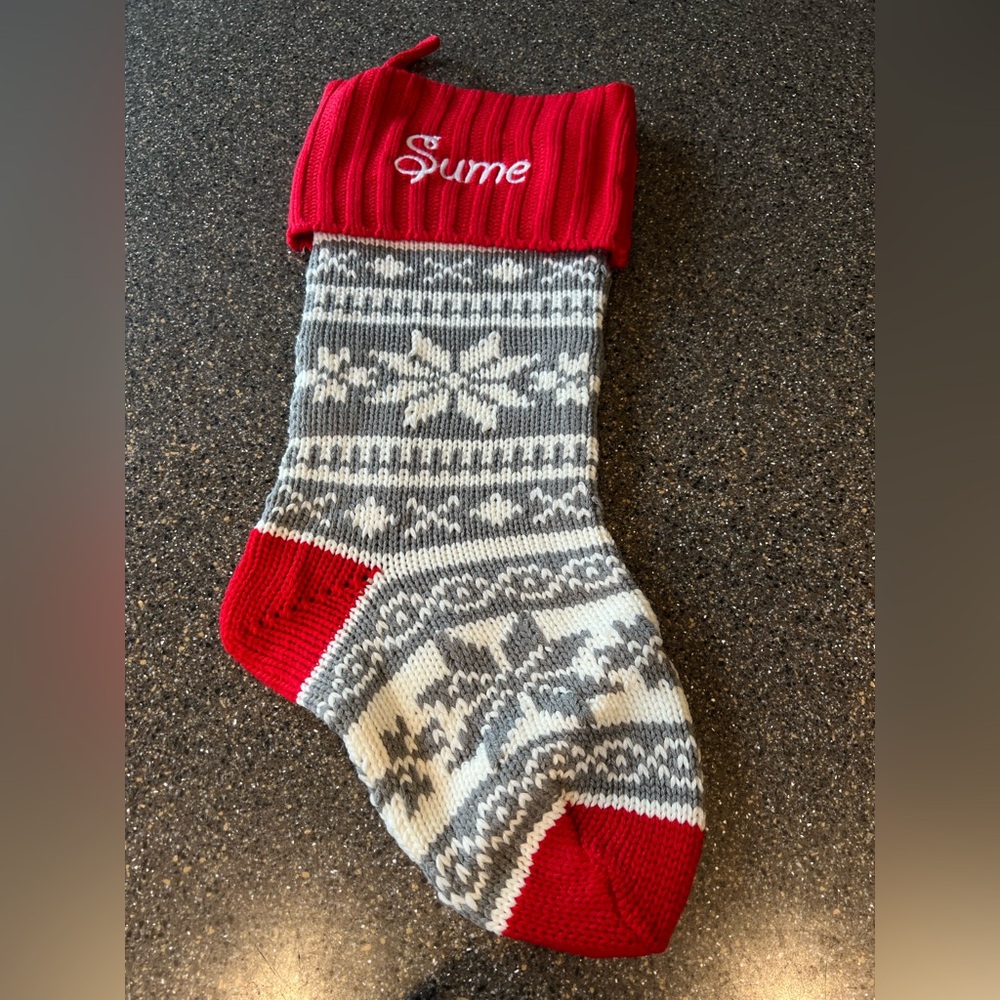 Winter Snowflake Knit Stocking!